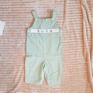 Toddler Boy's Smocked Coveralls